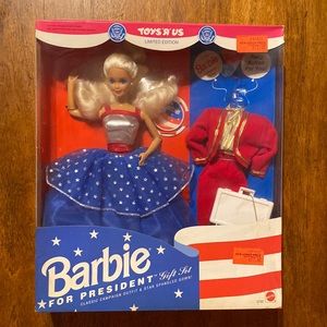 NRFB - Rare Vintage Barbie For President- 1991 ~ Recalled for Presidential Seal